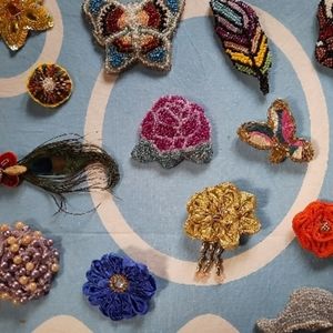 Handmade beaded brooch